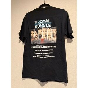 WWE Royal Rumble 2025 Indianapolis T-Shirt Cody Rhodes Kevin Owens Black Mens L
